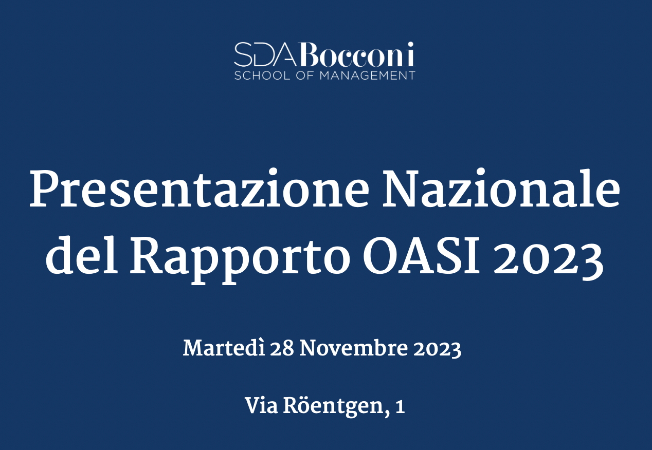 Presentazione Nazionale del Rapporto OASI 2023